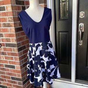 Miusol Navy Floral Sleeveless Dress